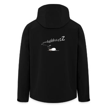 Schaf schläft - schnarcht - Wortspiel - Recycelte Männer Softshell-Jacke von Stanley/Stella - Schwarz - Hinten - AI Model Male 185 light (185cm)