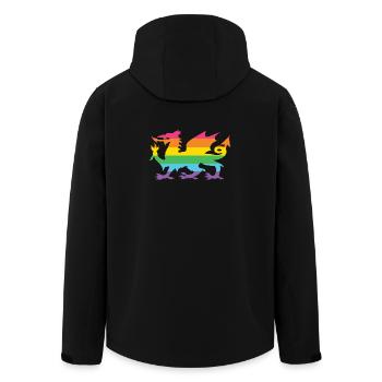 Pride Month LGBTQ - LGBTQ Walisischer Drache - Recycelte Männer Softshell-Jacke von Stanley/Stella - Schwarz - Hinten - AI Model Male 185 light (185cm)