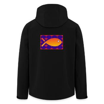 POISSON - Veste softshell homme en polyester recyclé Stanley/Stella - noir - Dos - AI Model Male 185 light (185cm)