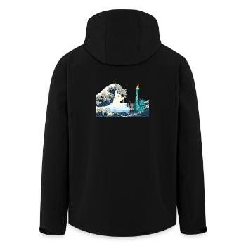 Ecology T Shirt Big Wave New York Bear Climate - Men’s Recycled Softshell Jacket by Stanley/Stella - black - Back - AI Model Male 185 light (185cm)