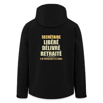 Secrétaire célèbre sa retraite avec humour cadeau - Veste softshell homme en polyester recyclé Stanley/Stella - noir - Dos - AI Model Male 185 light (185cm)