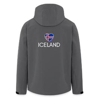 Cœur avec drapeau islandais, fierté islandaise - Veste softshell homme en polyester recyclé Stanley/Stella - charbon - Dos - AI Model Male 185 light (185cm)