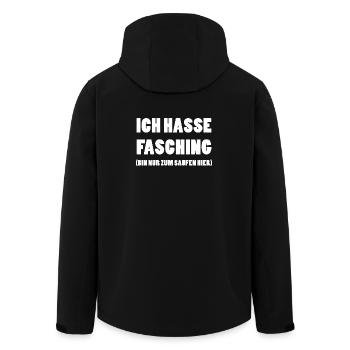 ICH HASSE FASCHING Bin nur zum Saufen hier - Recycelte Männer Softshell-Jacke von Stanley/Stella - Schwarz - Hinten - AI Model Male 185 light (185cm)