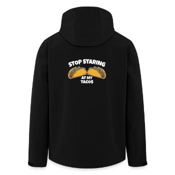 Stop Staring at My Tacos - Men’s Recycled Softshell Jacket by Stanley/Stella - black - Back - AI Model Male 185 light (185cm)