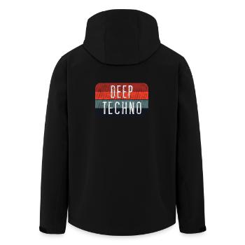Rayures dégradées techno profondes - Veste softshell homme en polyester recyclé Stanley/Stella - noir - Dos - AI Model Male 185 light (185cm)
