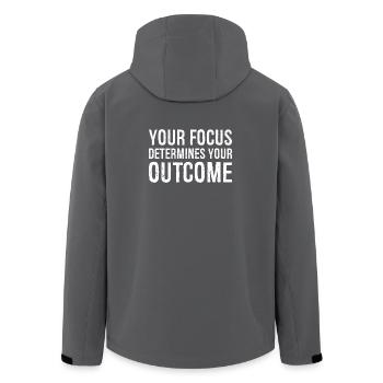 your focus determines your outcome - Men’s Recycled Softshell Jacket by Stanley/Stella - anthracite - Back - AI Model Male 185 light (185cm)