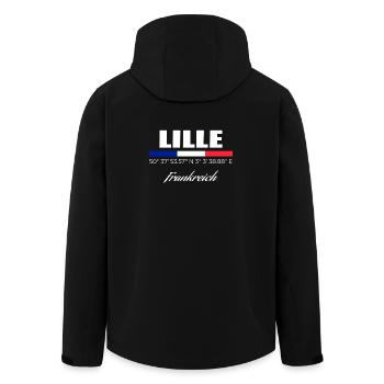 Lille - Recycelte Männer Softshell-Jacke von Stanley/Stella - Schwarz - Hinten - AI Model Male 185 light (185cm)
