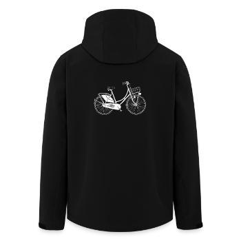Holland Fahrrad Retro Linien Illustration - Recycelte Männer Softshell-Jacke von Stanley/Stella - Schwarz - Hinten - AI Model Male 185 light (185cm)