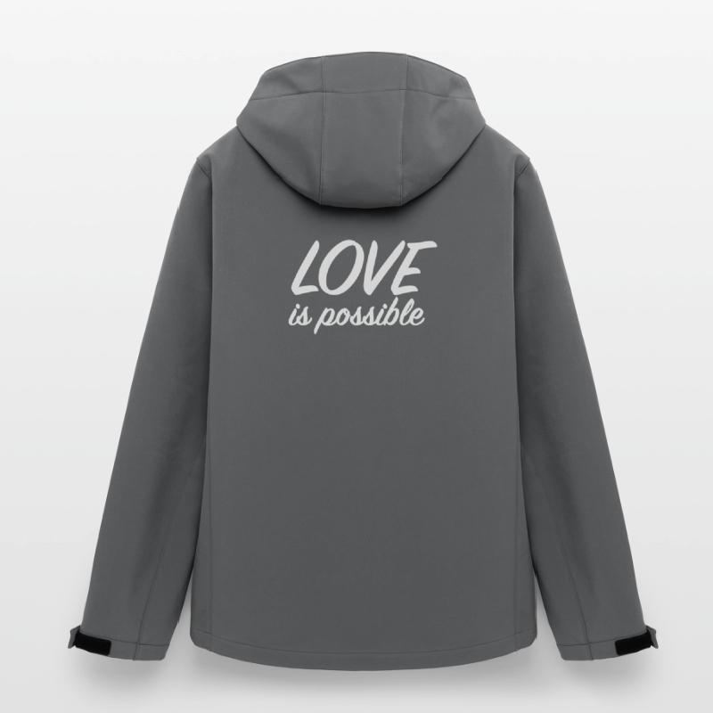 Love Is Possible - Romantic Minimalist Script Men’s Recycled Softshell Jacket by Stanley/Stella