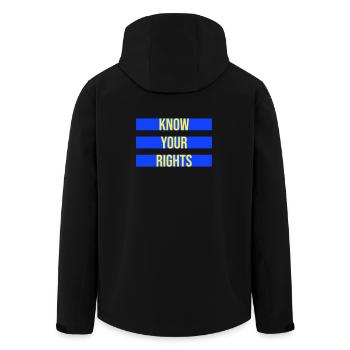Know Your Rights Activism Justice Freedom - Men’s Recycled Softshell Jacket by Stanley/Stella - black - Back - AI Model Male 185 light (185cm)