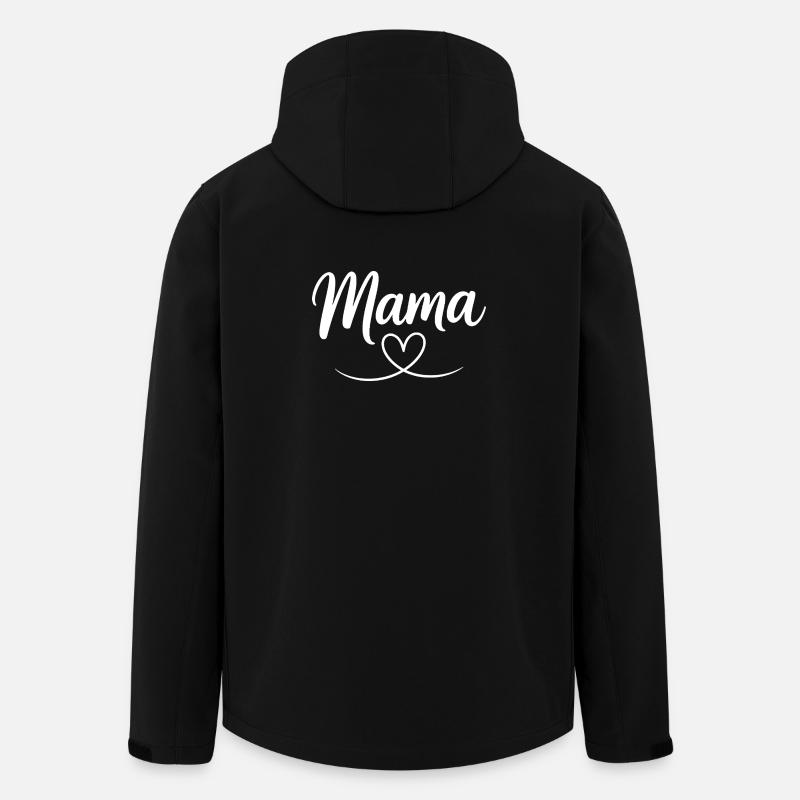 Mama Heart Script - Men’s Recycled Softshell Jacket Discoverer by Stanley/Stella - black