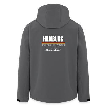 Hamburg - Recycelte Männer Softshell-Jacke von Stanley/Stella - Anthrazit - Hinten - AI Model Male 185 light (185cm)