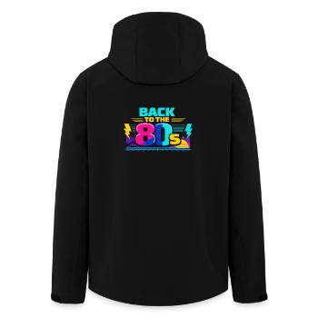 Back to the 80s Neon - Men’s Recycled Softshell Jacket by Stanley/Stella - black - Back - AI Model Male 185 light (185cm)