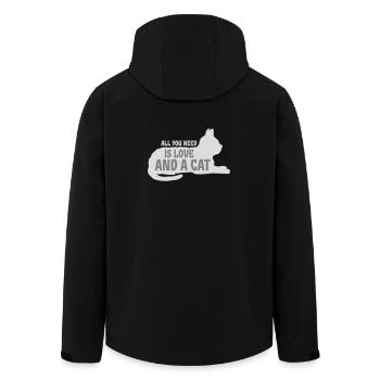 All You Need Is Love And A Cat Lustig Katze Spruch - Recycelte Männer Softshell-Jacke von Stanley/Stella - Schwarz - Hinten - AI Model Male 185 light (185cm)