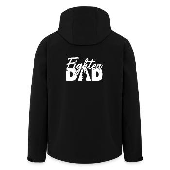Fighter Dad White Silhouette Bold Slogan Art - Men’s Recycled Softshell Jacket by Stanley/Stella - black - Back - AI Model Male 185 light (185cm)