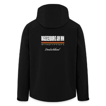 Wasserburg am Inn - Recycelte Männer Softshell-Jacke von Stanley/Stella - Schwarz - Hinten - AI Model Male 185 light (185cm)