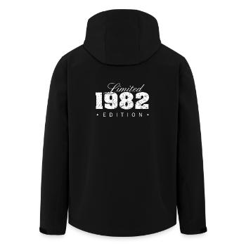 Limited 1982 Edition - Men’s Recycled Softshell Jacket by Stanley/Stella - black - Back - AI Model Male 185 light (185cm)