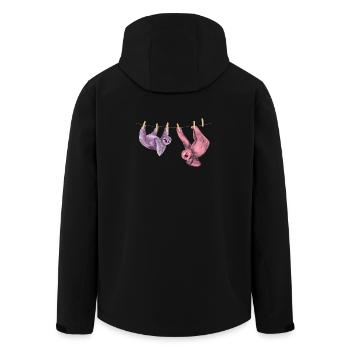 Faultier chillt  lustig Tiermotiv Geschenkidee - Recycelte Männer Softshell-Jacke von Stanley/Stella - Schwarz - Hinten - AI Model Male 185 light (185cm)