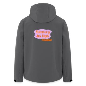 Stimmung - Perimenopause Wechseljahre - Recycelte Männer Softshell-Jacke von Stanley/Stella - Schwarz - Hinten - AI Model Male 185 light (185cm)