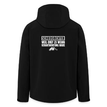 Schiedsrichter Chef wäre zu wenig Verantwortung - Recycelte Männer Softshell-Jacke von Stanley/Stella - Schwarz - Hinten - AI Model Male 185 light (185cm)