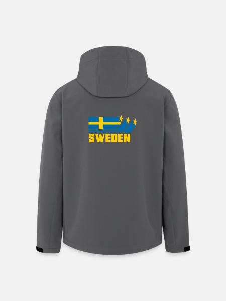 Suède / Suède - Drapeau / Cadeau - Veste softshell homme en polyester recyclé Stanley/Stella - noir