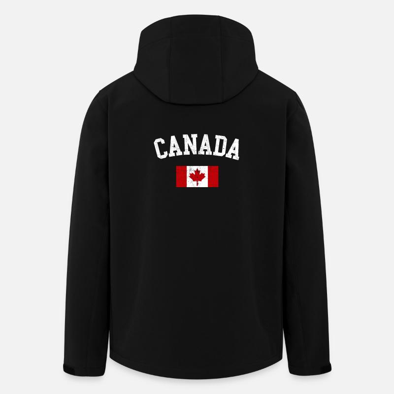 Kanada-Bogen mit Ahornflagge - Recycelte Männer Softshell-Jacke von Stanley/Stella - Schwarz