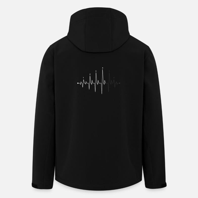 Pulse Wave Heartbeat Graphic - Men’s Recycled Softshell Jacket by Stanley/Stella - black
