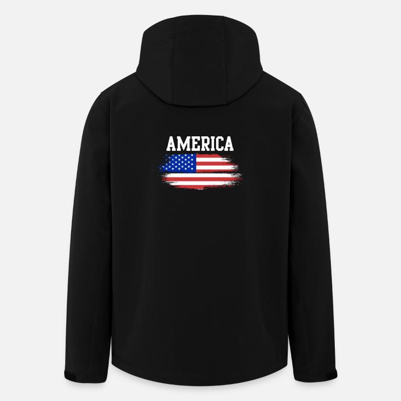Flag Brush Americana - Men’s Recycled Softshell Jacket by Stanley/Stella - black