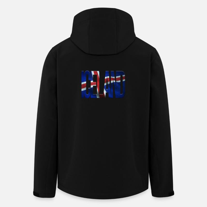 Island Design mit Flaggenmuster - Recycelte Männer Softshell-Jacke von Stanley/Stella - Schwarz
