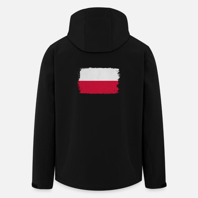 Polnische Flagge Pinselstil - Recycelte Männer Softshell-Jacke von Stanley/Stella - Schwarz