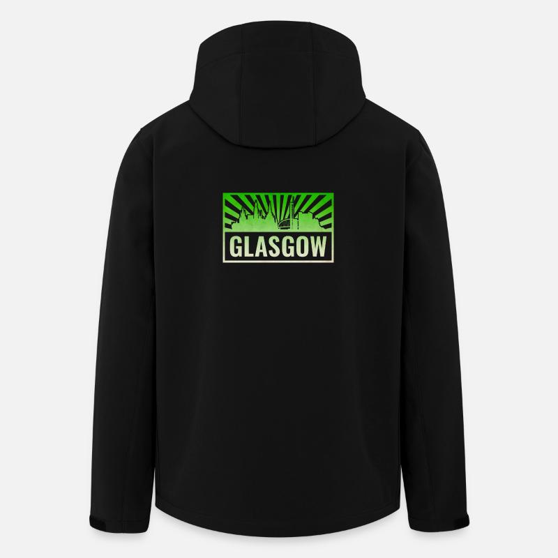 Glasgow Skyline Grunge Grün - Recycelte Männer Softshell-Jacke von Stanley/Stella - Schwarz