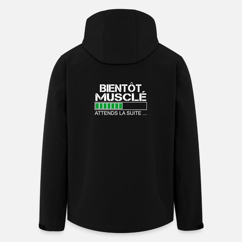 Bientot musclé (blanc et vert) - Veste softshell homme en polyester recyclé Stanley/Stella - noir