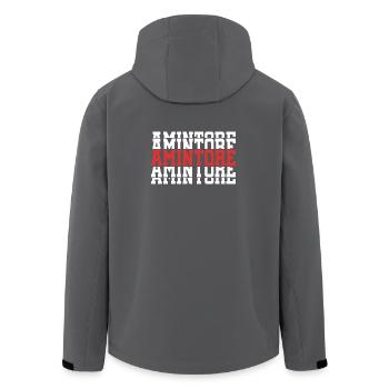 Amintore t-shirt gift t-shirt stacked text - Men’s Recycled Softshell Jacket by Stanley/Stella - anthracite - Back - AI Model Male 185 light (185cm)