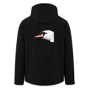 Schwanenporträt Schwarzweiß Kontrast - Recycelte Männer Softshell-Jacke von Stanley/Stella - Schwarz - Hinten - AI Model Male 185 light (185cm)