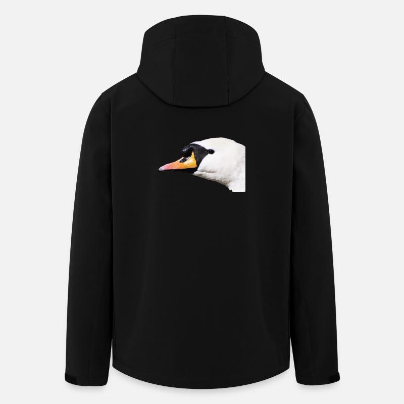 Schwanenporträt Schwarzweiß Kontrast - Recycelte Männer Softshell-Jacke von Stanley/Stella - Schwarz