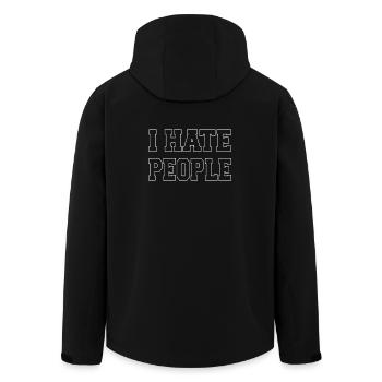 Expressive Typography Design - Men’s Recycled Softshell Jacket by Stanley/Stella - black - Back - AI Model Male 185 light (185cm)