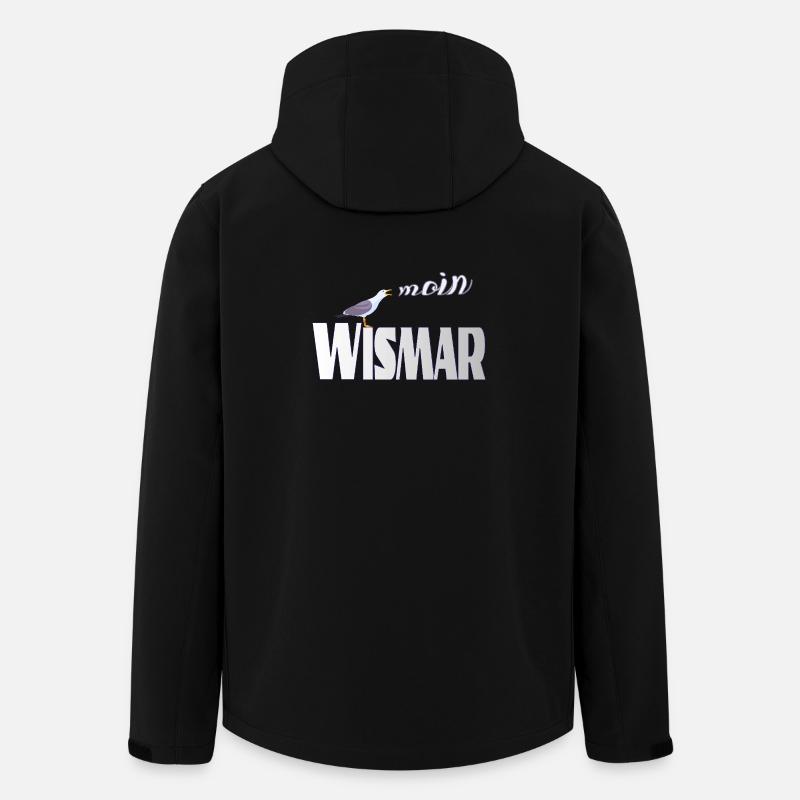 Wismar Möwe & Moin Ostsee - Recycelte Männer Softshell-Jacke von Stanley/Stella - Schwarz