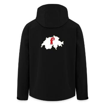 Basel-Landschaft, Schweiz - Recycelte Männer Softshell-Jacke von Stanley/Stella - Schwarz - Hinten - AI Model Male 185 light (185cm)
