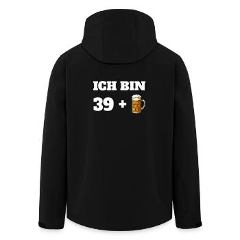 39 + 1 beer saying men 40th birthday - Men’s Recycled Softshell Jacket by Stanley/Stella - black - Back - AI Model Male 185 light (185cm)