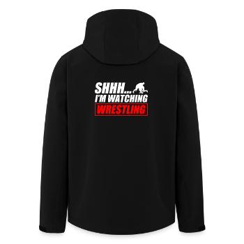 I'm watching wrestling funny wrestling wrestler - Men’s Recycled Softshell Jacket by Stanley/Stella - black - Back - AI Model Male 185 light (185cm)