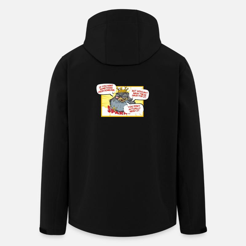 Königliche Krähe mit Funken-Slogan - Recycelte Männer Softshell-Jacke von Stanley/Stella - Schwarz