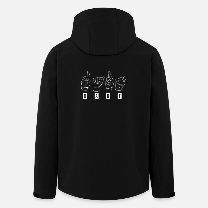 Dart,Darts,Dart-Gebärdensprache_Wei ß - Men’s Recycled Softshell Jacket by Stanley/Stella - black