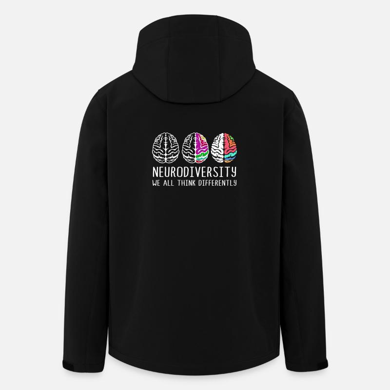 Neurodiversity Autism Brain ADHD Asperger - Men’s Recycled Softshell Jacket by Stanley/Stella - black
