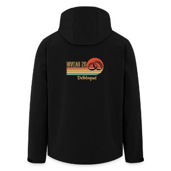 Niveau 20 débloqué design rétro graphique - Veste softshell homme en polyester recyclé Stanley/Stella - noir - Dos - AI Model Male 185 light (185cm)