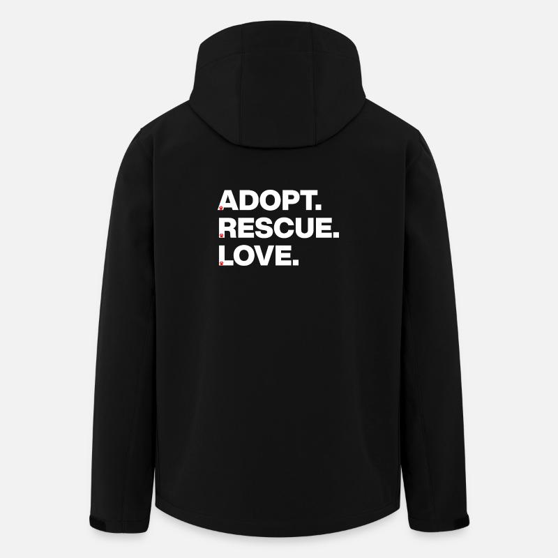 PFOTEN LIEBE, ADOPT RESCUE LOVE! 🐾 TIERADOPTION - Recycelte Männer Softshell-Jacke von Stanley/Stella - Schwarz