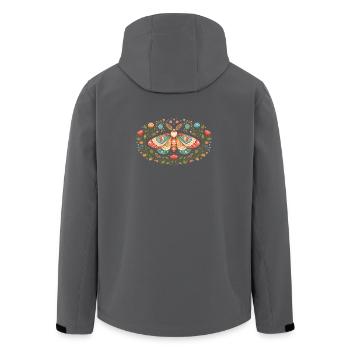 Spring moth with floral ornament - Men’s Recycled Softshell Jacket by Stanley/Stella - black - Back - AI Model Male 185 light (185cm)