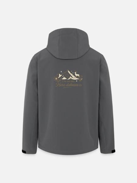 Bergherz Daheim – Alpenliebe - Recycelte Männer Softshell-Jacke von Stanley/Stella - Schwarz