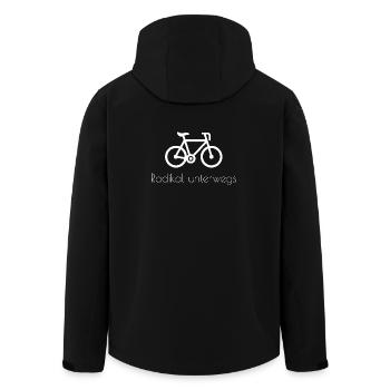 Fahrrad Radikal unterwegs - Recycelte Männer Softshell-Jacke von Stanley/Stella - Schwarz - Hinten - AI Model Male 185 light (185cm)