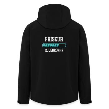 Friseur Ausbildung 2 Lehrjahr 2. Ausbildungsjahr - Recycelte Männer Softshell-Jacke von Stanley/Stella - Schwarz - Hinten - AI Model Male 185 light (185cm)