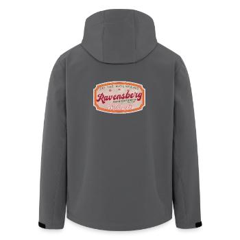 Ravensberg Alpine Ski Vintage Badge - Men’s Recycled Softshell Jacket by Stanley/Stella - anthracite - Back - AI Model Male 185 light (185cm)